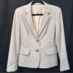 Banana Republic Petite Blazer | Size 6P | Light Gray Tailored Work Jacket